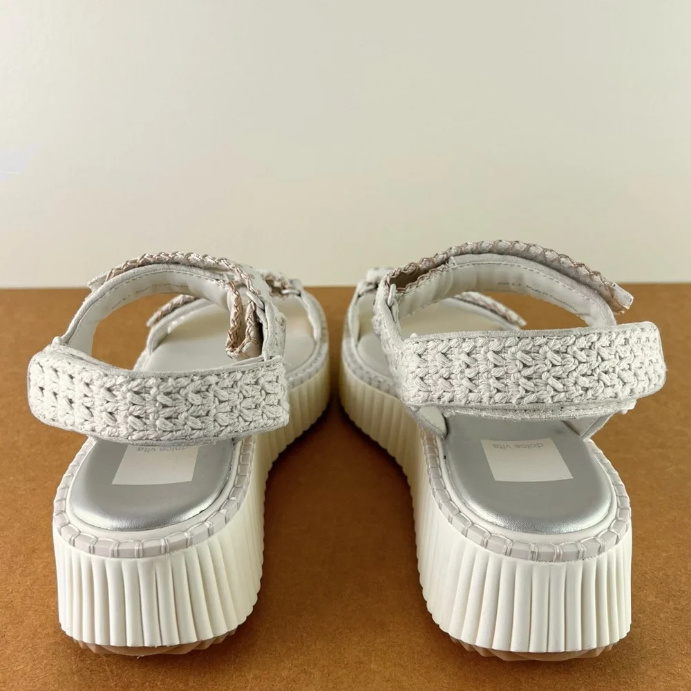 NEW DOLCE VITA IVORY PLATFORM SANDALS - Picture 5 of 13
